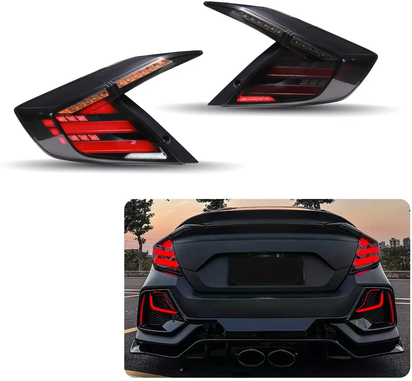 LED Tail Lights For Honda Civic 10Th Gen Sedan 2016-2021 DRL Start Up Animation Sequential Indicator Rear Lamp Assembly
LED Tail Lights For Honda Civic 10Th Gen Sedan 2016-2021 DRL Start Up Animation Sequential Indicator Rear Lamp Assembly