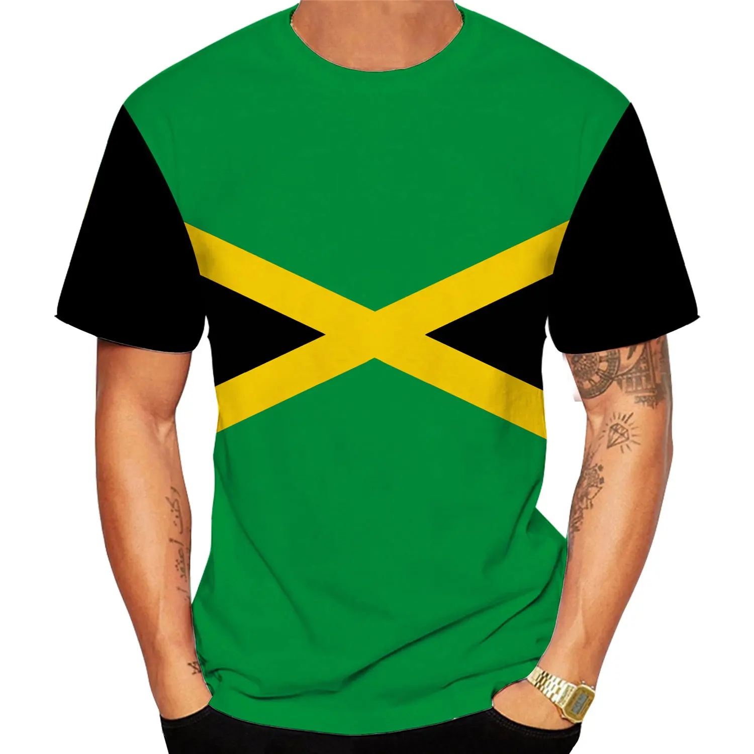 2022 New Fashion Jamaican Flag 3d T Shirt Men/Women Casual Round Neck Short Sleeve Sports T-shirt
2022 New Fashion Jamaican Flag 3d T Shirt Men/Women Casual Round Neck Short Sleeve Sports T-shirt