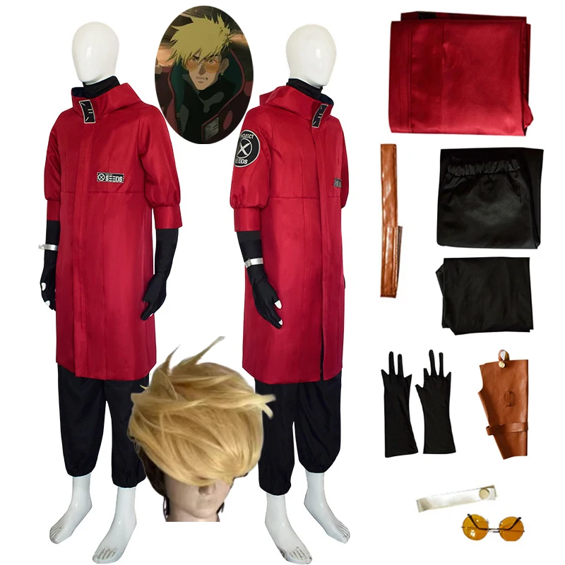 Мужской костюм для косплея из аниме Vash The Stampede Trigun Stampede, костюм для косплея с париком Vash Stampede, одежда для косплея на Хэллоуин
Мужской костюм для косплея из аниме Vash The Stampede Trigun Stampede, костюм для косплея с париком Vash Stampede, одежда для косплея на Хэллоуин