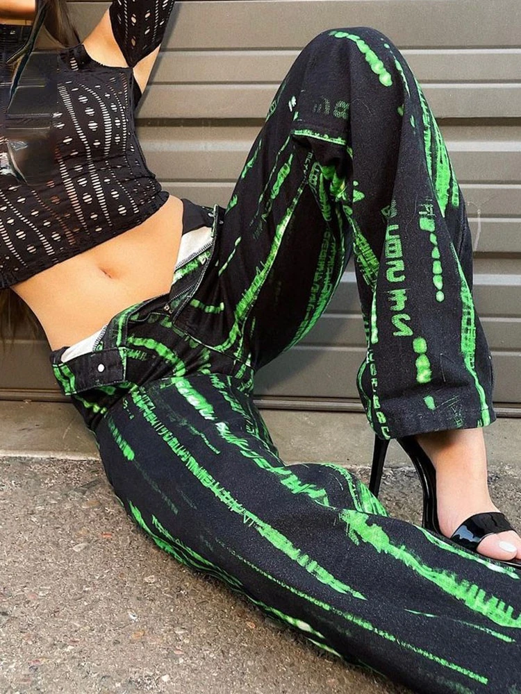 Abstract Print Grunge Straight Pants Women Goth Streetwear Retro Green Y2K High Waist Trousers Harajuku Joggers
Abstract Print Grunge Straight Pants Women Goth Streetwear Retro Green Y2K High Waist Trousers Harajuku Joggers