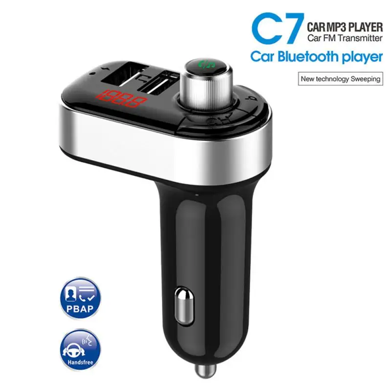 

Автомобильный беспроводной комплект громкой связи Bluetooth FM-трансмиттер Автомобильный MP3-плеер Зарядное устройство USB FM-модулятор с 2 USB-портами автомобильные аксессуары