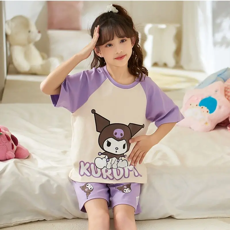 Kawaii Sanrios Hellokittys My Melody Kids Short Sleeve Pajamas Set Cartoon Anime Kuromi New Summer Casual Cotton Homewear Gifts
Kawaii Sanrios Hellokittys My Melody Kids Short Sleeve Pajamas Set Cartoon Anime Kuromi New Summer Casual Cotton Homewear Gifts