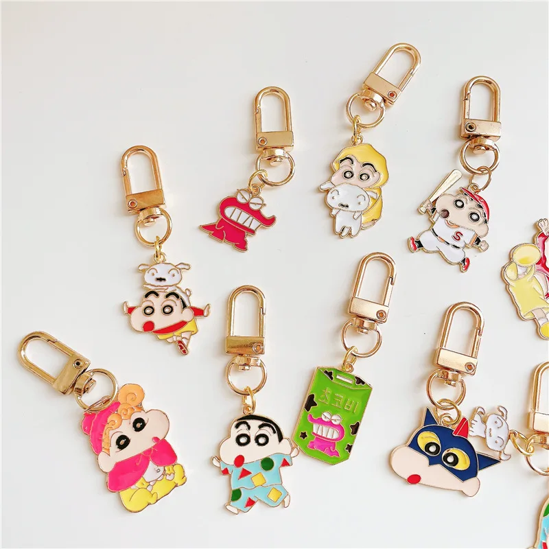 Kawaii Аниме Фигурка Crayon Shin-Chan брелок Подвеска мультфильм симпатичный Shin Chan сплав