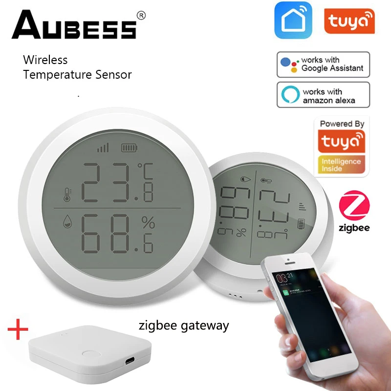 Tuya ZigBee Temperature Humidity Sensor Indoor Hygrometer Thermometer With LCD Display Smart Home For Alexa Google Assistant
Tuya ZigBee Temperature Humidity Sensor Indoor Hygrometer Thermometer With LCD Display Smart Home For Alexa Google Assistant