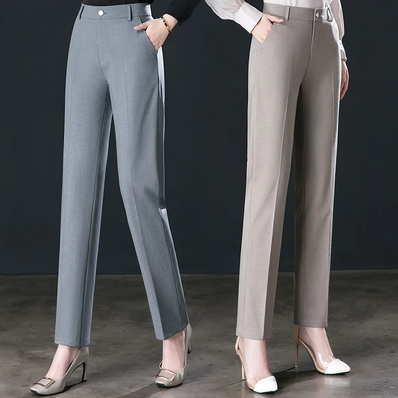 Spring Summer Black Professional Trousers Women's Casual Straight Long Pants High Waist Slim Loose Ladies Formal Suit Pants 5XL
Spring Summer Black Professional Trousers Women's Casual Straight Long Pants High Waist Slim Loose Ladies Formal Suit Pants 5XL