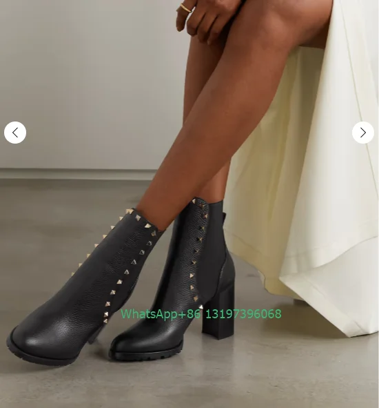 Lady black PU metal stud design ankle boots chunky heel boots fall causal dress boots matal river boots footwear size 43
Lady black PU metal stud design ankle boots chunky heel boots fall causal dress boots matal river boots footwear size 43