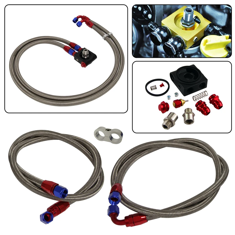 Uinversal AN10 Oil Filter Adapter Thermostat 73±0.5° +1.4m/1.6m Hoses Clamps Black/Silver
Uinversal AN10 Oil Filter Adapter Thermostat 73±0.5° +1.4m/1.6m Hoses Clamps Black/Silver