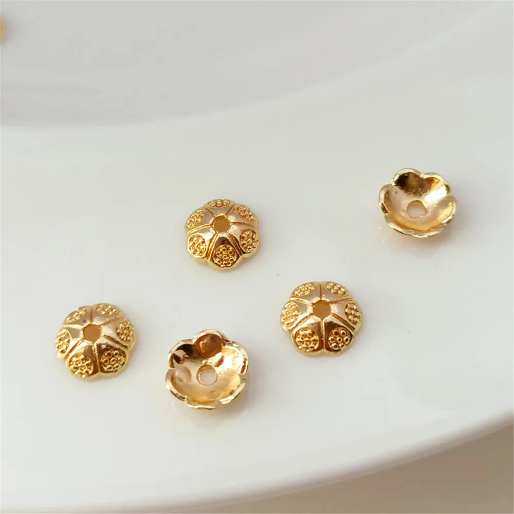 Copper gold plated 14K gold clad accessories six petal flower holder bead holder 6mm diameter flower holder handmade diy jewelry
Copper gold plated 14K gold clad accessories six petal flower holder bead holder 6mm diameter flower holder handmade diy jewelry