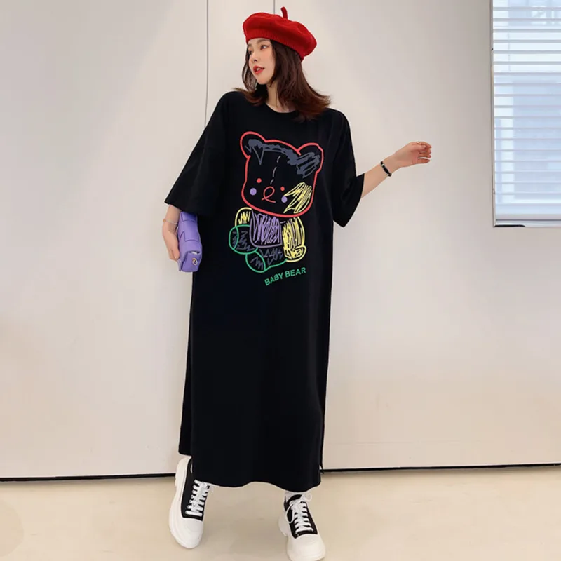 #6375 Cartoon Printed T Shirt Dress Women Loose Cotton Ankle-length O-neck Straight Long Dress Female Ankle-length Summer 2023
#6375 Cartoon Printed T Shirt Dress Women Loose Cotton Ankle-length O-neck Straight Long Dress Female Ankle-length Summer 2023