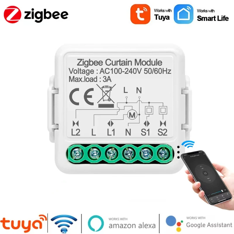 Tuya Zigbee/WiFi Smart Curtain Switch Module 2Gang Blind Roller Shutter Switch Module Voice Control With Alexa Google Home Ailce
Tuya Zigbee/WiFi Smart Curtain Switch Module 2Gang Blind Roller Shutter Switch Module Voice Control With Alexa Google Home Ailce
