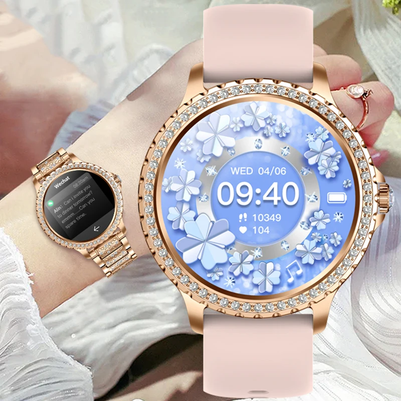

Смарт-часы для женщин Huawei Xiaomi 2023 Android Bluetooth звонок Водонепроницаемый фитнес-трекер с кровяным давлением Смарт-часы для женщин
