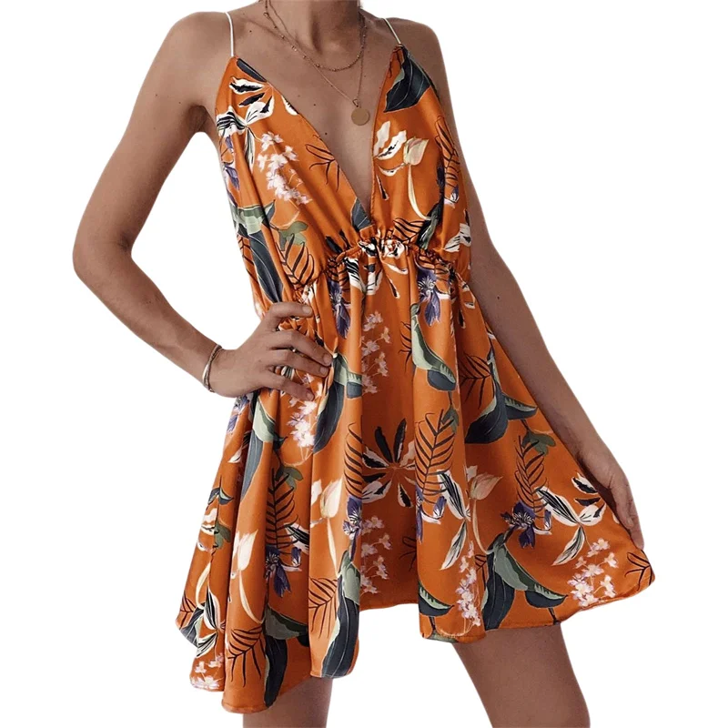 hirigin Women Summer A-line Dress V-neck Sling Off Shoulder Straps Sleeveless Floral Print High Waist Ruffles Hem Backless Dress
hirigin Women Summer A-line Dress V-neck Sling Off Shoulder Straps Sleeveless Floral Print High Waist Ruffles Hem Backless Dress
