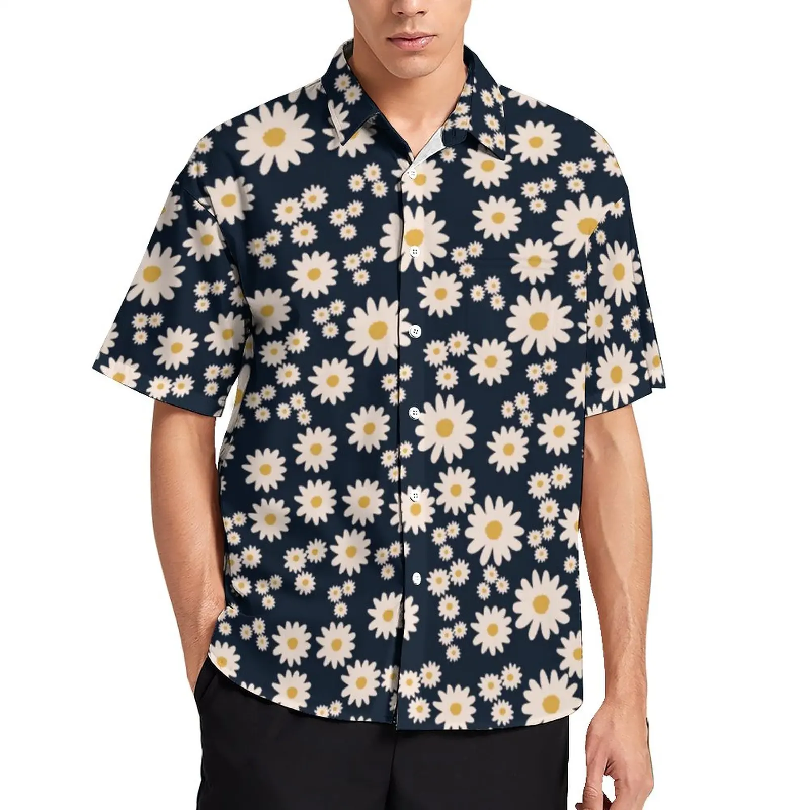 White Daisy Casual Shirt Cute Floral Print Vacation Shirt Hawaiian Aesthetic Blouses Short Sleeves Graphic Oversize Clothing
White Daisy Casual Shirt Cute Floral Print Vacation Shirt Hawaiian Aesthetic Blouses Short Sleeves Graphic Oversize Clothing