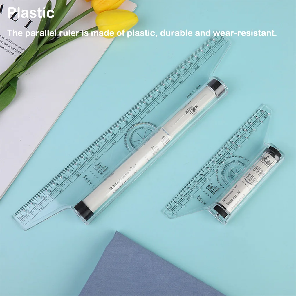 Rolling Parallel Ruler Drafting Angle Parallels Scroll Drawing Measuring Transparent Rotatable Protractor Rulers
Rolling Parallel Ruler Drafting Angle Parallels Scroll Drawing Measuring Transparent Rotatable Protractor Rulers