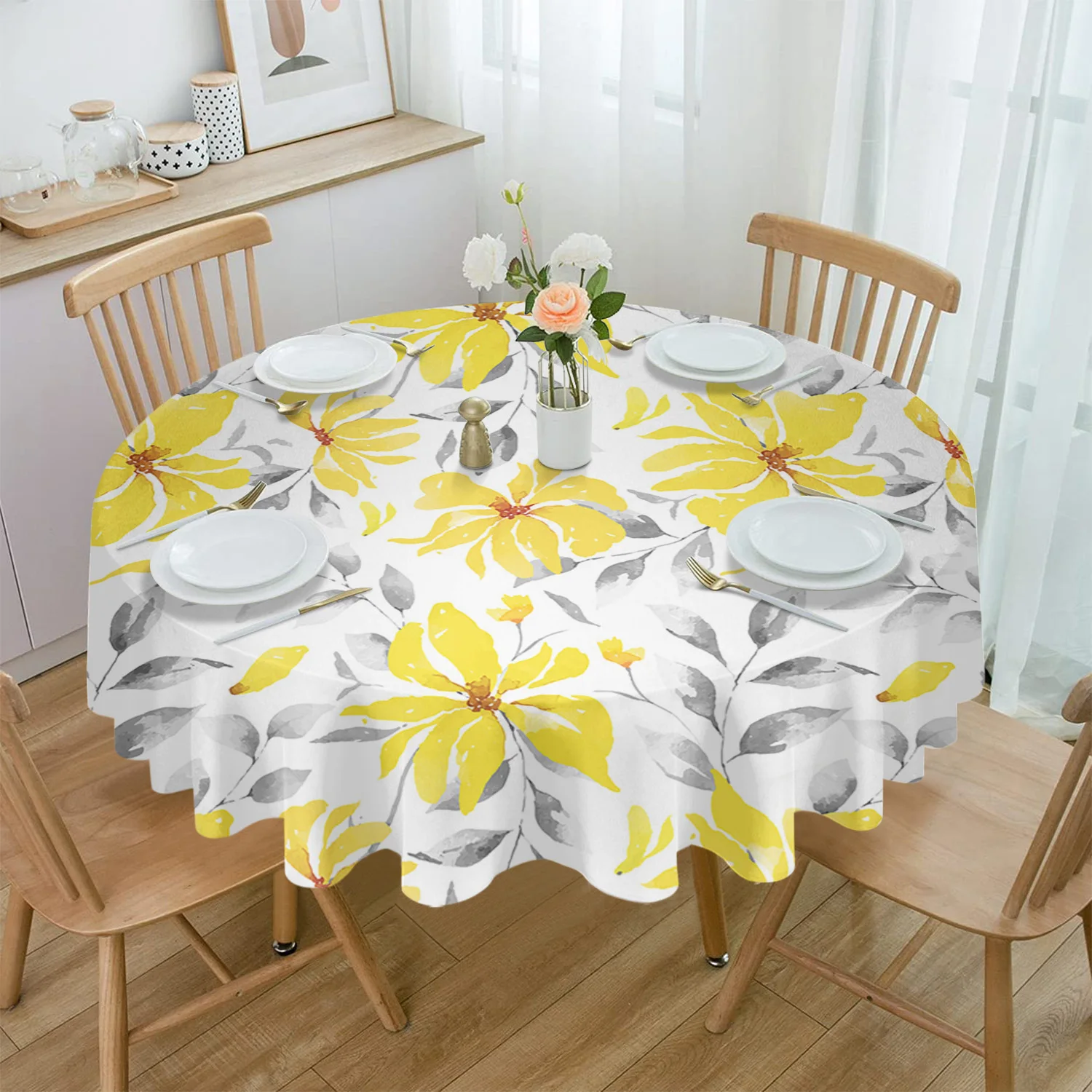 Watercolor Yellow Flowers Abstract Round Tablecloth Waterproof Table Cover for Wedding Party Decoration Dining Table Cover
Watercolor Yellow Flowers Abstract Round Tablecloth Waterproof Table Cover for Wedding Party Decoration Dining Table Cover
