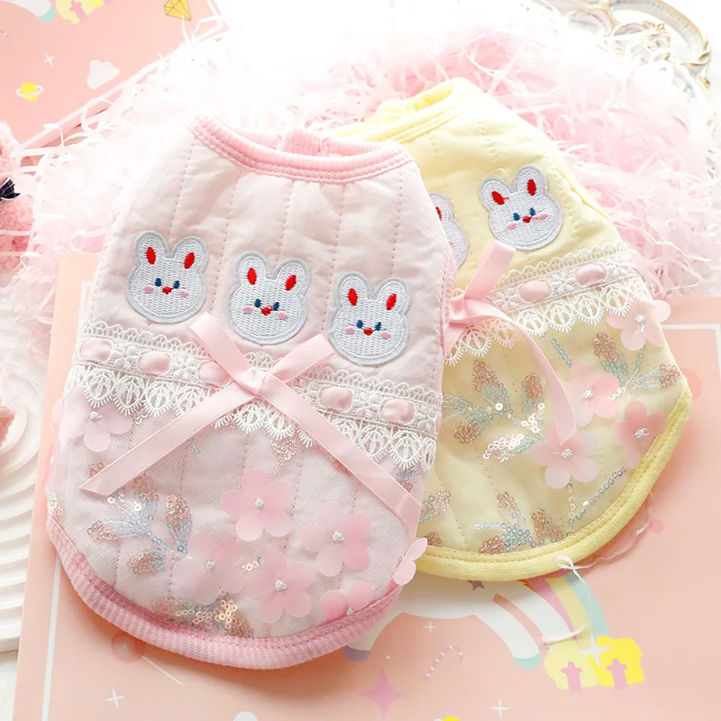 Rabbit Embroidery Dog Clothes Coat Cartoon Pet Clothing Small Dogs Flower Warm Thick Costume Teddy Autumn Winter Pink Mascotas
Rabbit Embroidery Dog Clothes Coat Cartoon Pet Clothing Small Dogs Flower Warm Thick Costume Teddy Autumn Winter Pink Mascotas