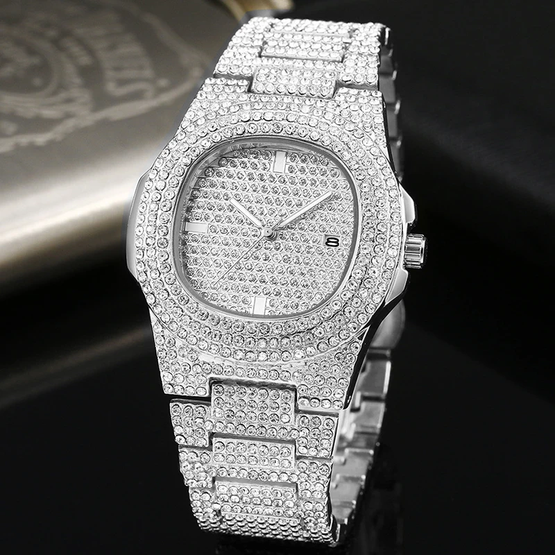 PINTIME Man Wrist Watch Clock Male zegarek meski montre Quartz Watch Men Luxury Full Diamond Hip Hop Rose Gold Sliver Watches
PINTIME Man Wrist Watch Clock Male zegarek meski montre Quartz Watch Men Luxury Full Diamond Hip Hop Rose Gold Sliver Watches