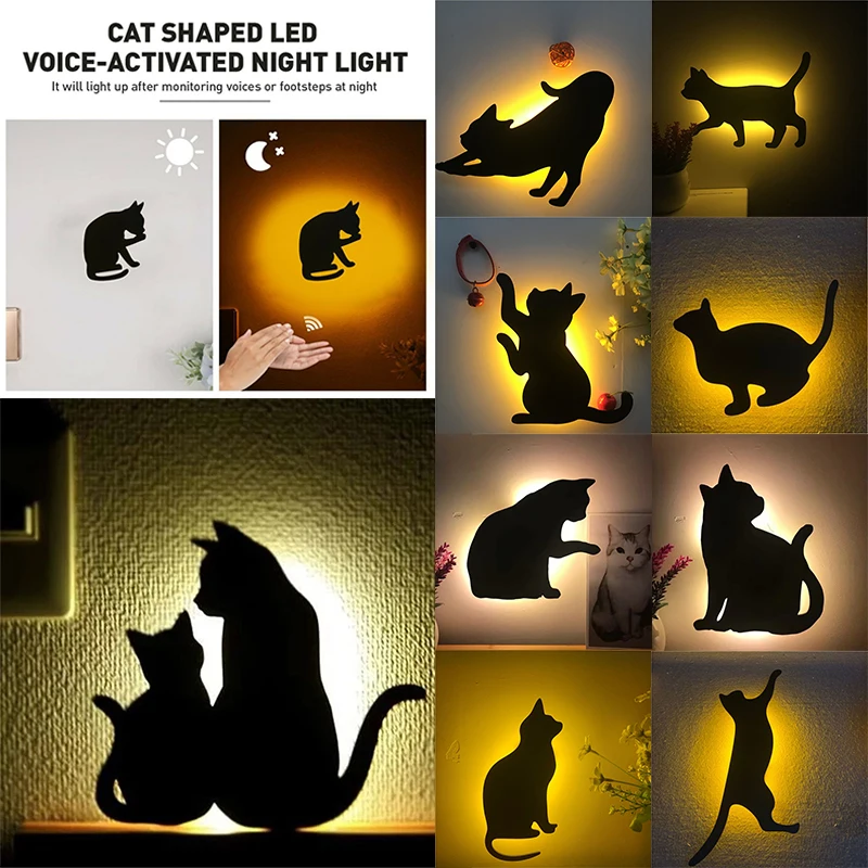 Cat Shaped LED Voice Control Small Night Light Small Animal Silhouette Light Wall Mounted Maneki-neko Small Night Llight
Cat Shaped LED Voice Control Small Night Light Small Animal Silhouette Light Wall Mounted Maneki-neko Small Night Llight
