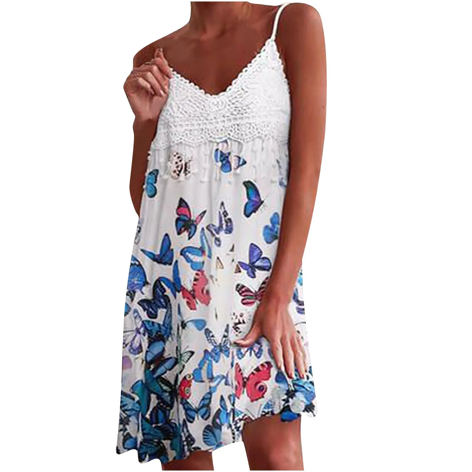 Lace Sling Sleeveless Sundress V Summer Neck Dress Women Panel Printed Dress Casual Dress Women's Casual Dress
Lace Sling Sleeveless Sundress V Summer Neck Dress Women Panel Printed Dress Casual Dress Women's Casual Dress