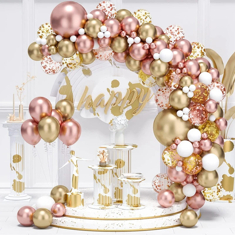 Rose Gold Balloon Garland Arch Kit Confetti Latex Balloons for Bridal Wedding Birthday Anniversary Bachelorette Party Decoration
Rose Gold Balloon Garland Arch Kit Confetti Latex Balloons for Bridal Wedding Birthday Anniversary Bachelorette Party Decoration