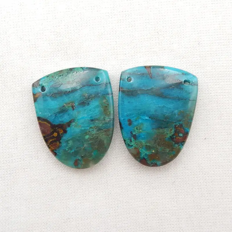 Natural Stone Chrysocolla Handmade Double Holes Earring Beads 25x20x5mm 8g Semiprecious Fashion Jewelry Earrings Accessories
Natural Stone Chrysocolla Handmade Double Holes Earring Beads 25x20x5mm 8g Semiprecious Fashion Jewelry Earrings Accessories