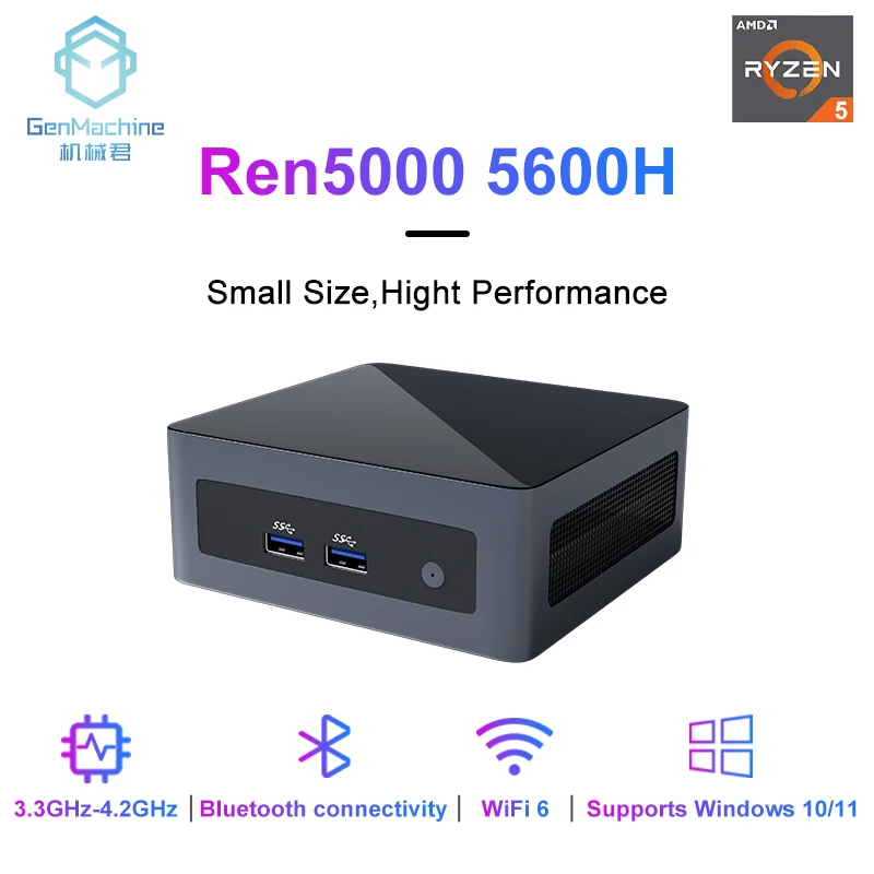 GenMachine Новый мини-ПК AMD Ryzen 5 5600H CPU Windows 10/11 DDR4 3,3 ГГц до 4,2 ГГц HDMI Ren5000 5600H AMD NUC настольный компьютер
GenMachine Новый мини-ПК AMD Ryzen 5 5600H CPU Windows 10/11 DDR4 3,3 ГГц до 4,2 ГГц HDMI Ren5000 5600H AMD NUC настольный компьютер