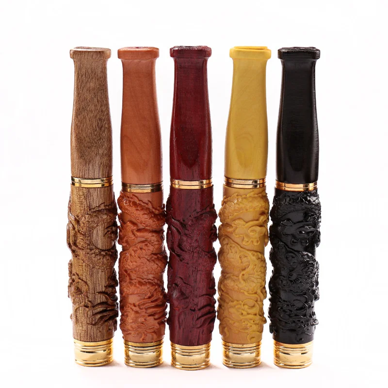 Relief Round Carving Mahogany Cigarette Holder, Red Sandalwood, Black Sandalwood, Gold Wire, Nan Diao Long, Filter Circulation 
Relief Round Carving Mahogany Cigarette Holder, Red Sandalwood, Black Sandalwood, Gold Wire, Nan Diao Long, Filter Circulation