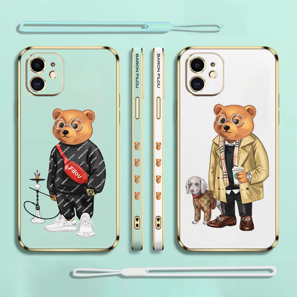 Cute Fashion Bear Phone Case for For iphone 14 13 12 11 Pro Max X XR XS MAX 8 Plus Cases Glossy Plated Cover Silicone Protector 
Cute Fashion Bear Phone Case for For iphone 14 13 12 11 Pro Max X XR XS MAX 8 Plus Cases Glossy Plated Cover Silicone Protector