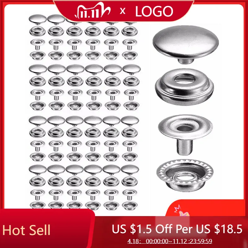 200 Pcs/lot Metal Silver Press Studs Sewing Button Snap Fasteners Sewing Leather Craft Clothes Bags 15mm Diam
200 Pcs/lot Metal Silver Press Studs Sewing Button Snap Fasteners Sewing Leather Craft Clothes Bags 15mm Diam