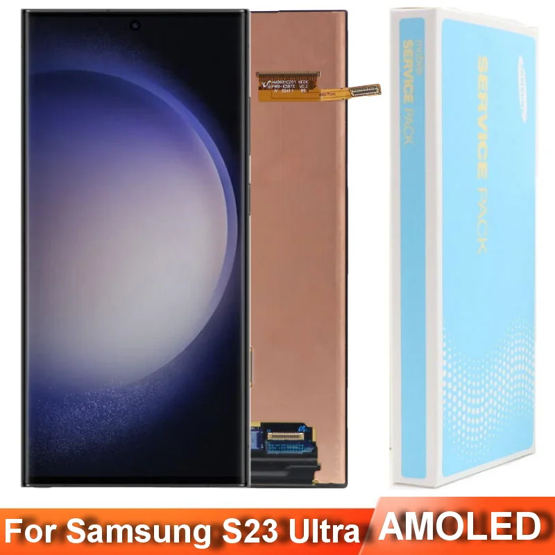 

6.8'' Original Super AMOLED Display For Samsung S23 Ultra 5G LCD S918 S918B S918U Display Touch Screen Digitizer With Defect