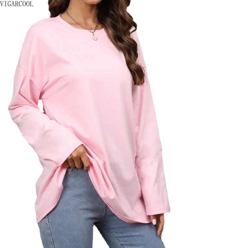 Женская футболка в европейском и американском стиле, модная новинка 2023, однотонный свободный женский универсальный топ из чистого хлопка с рукавами на плечах и круглым вырезом
Женская футболка в европейском и американском стиле, модная новинка 2023, однотонный свободный женский универсальный топ из чистого хлопка с рукавами на плечах и круглым вырезом