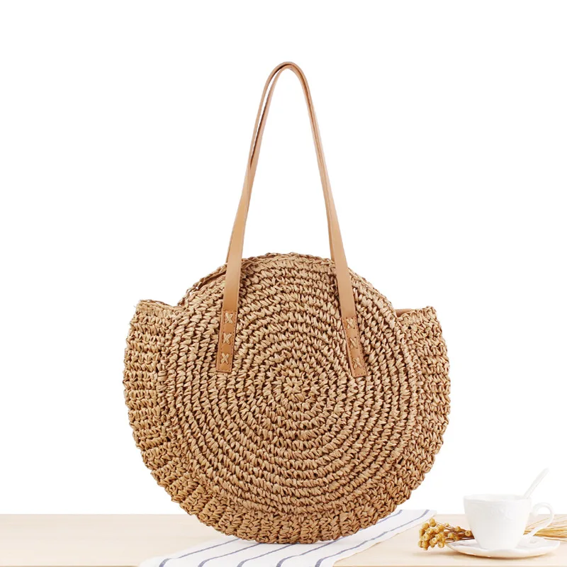 Round Straw Beach Bag Vintage Handmade Woven Shoulder Bag Raffia circle Rattan bags Bohemian Summer Vacation Casual Bags
Round Straw Beach Bag Vintage Handmade Woven Shoulder Bag Raffia circle Rattan bags Bohemian Summer Vacation Casual Bags