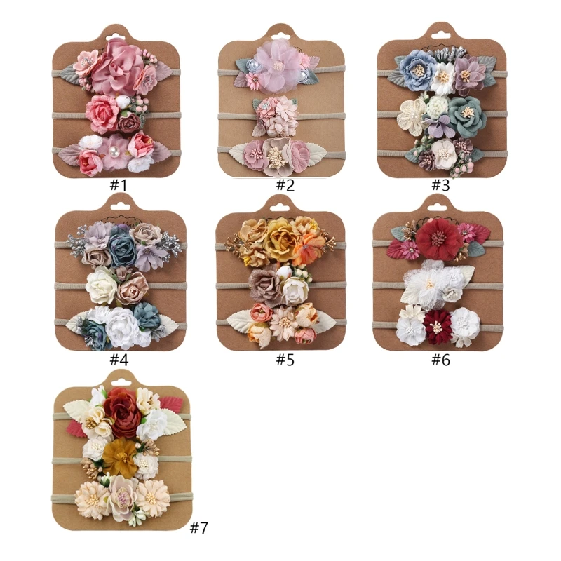 3Pcs Newborn Infant Baby Girls Floral Headbands Set Artificial Flower Leaves Crown Elastic Hair Band Toddler Headwrap Props
3Pcs Newborn Infant Baby Girls Floral Headbands Set Artificial Flower Leaves Crown Elastic Hair Band Toddler Headwrap Props
