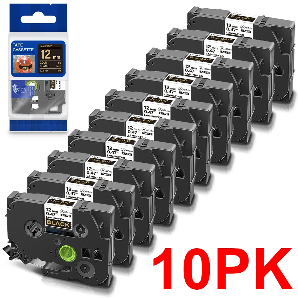 A ABColor 10Pcs Compatible for Brother 231 334 335 631 Laminated Label Tape Black on White for Brother Label Maker pth110 ptd210
A ABColor 10Pcs Compatible for Brother 231 334 335 631 Laminated Label Tape Black on White for Brother Label Maker pth110 ptd210