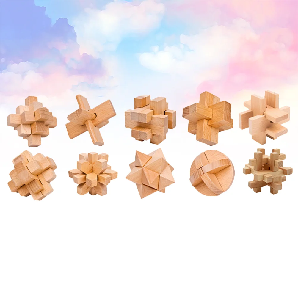 

1 Set Brain Teasers Wooden Puzzle Toys IQ Test Disentanglement Puzzle Unlock Interlock Toys for Kids Gifts