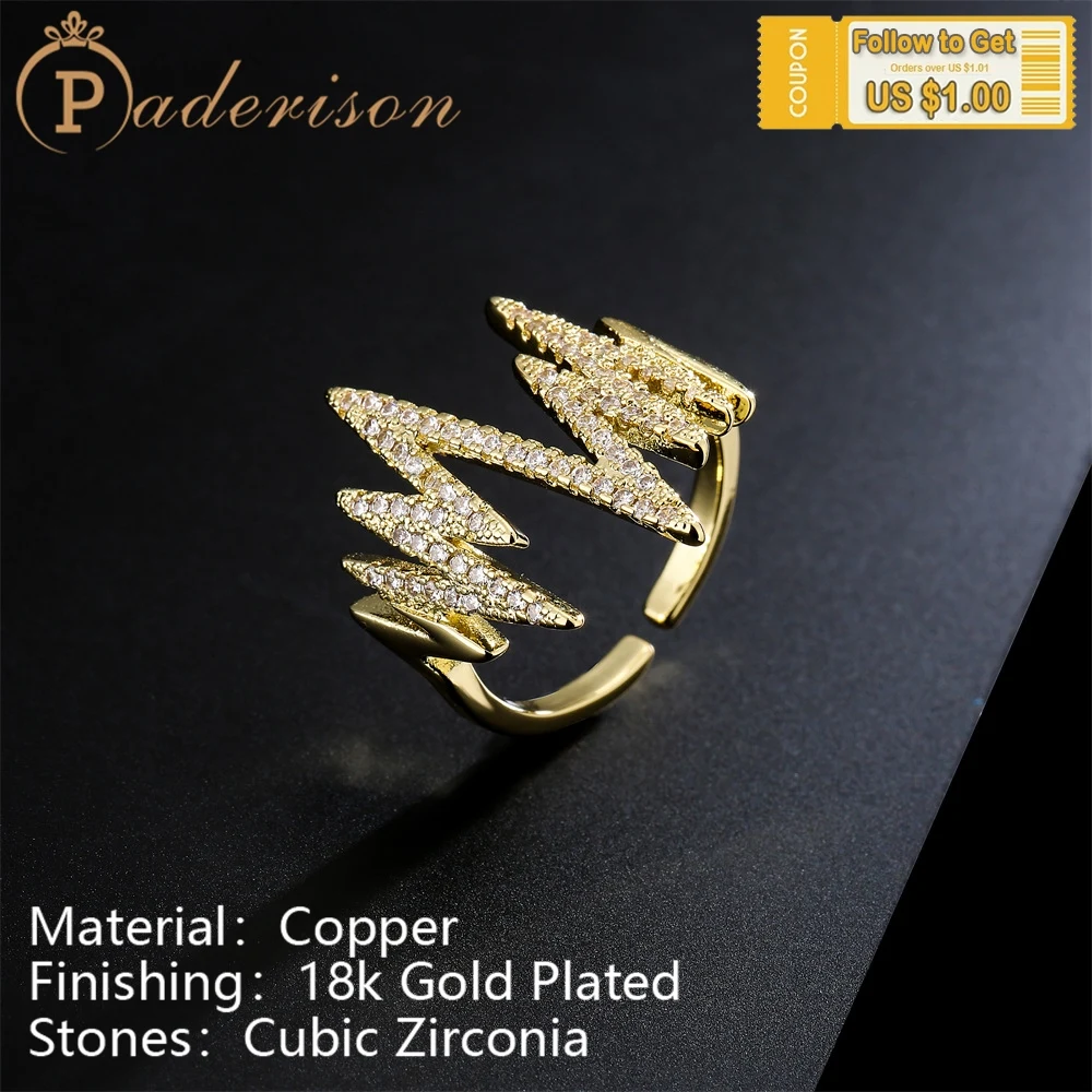 Creative Gothic ECG Polyline Broken Line Geometric Opening Ring For Men Women Copper 18k Gold-Plating Shiny Zircon Ring Jewelry
Creative Gothic ECG Polyline Broken Line Geometric Opening Ring For Men Women Copper 18k Gold-Plating Shiny Zircon Ring Jewelry