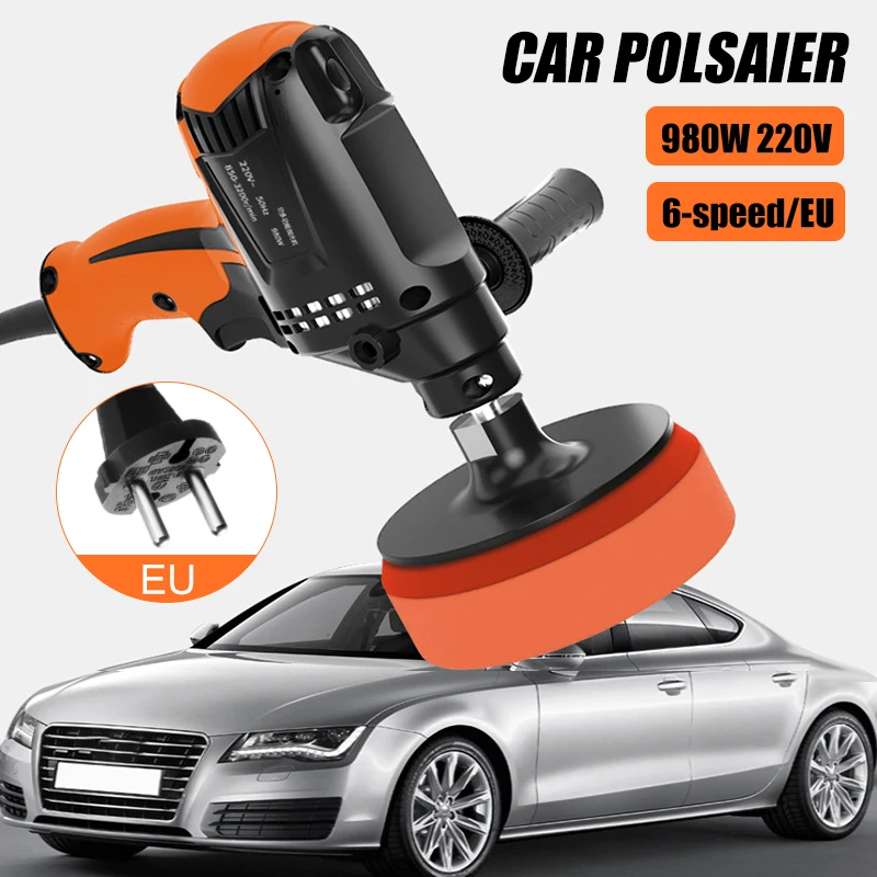 980W 220V Car Polishing Machine Set Adjustable 6-speed Waxing Machine Car Glass Scratch Repair Sealing Glaze Polishing Tool
980W 220V Car Polishing Machine Set Adjustable 6-speed Waxing Machine Car Glass Scratch Repair Sealing Glaze Polishing Tool