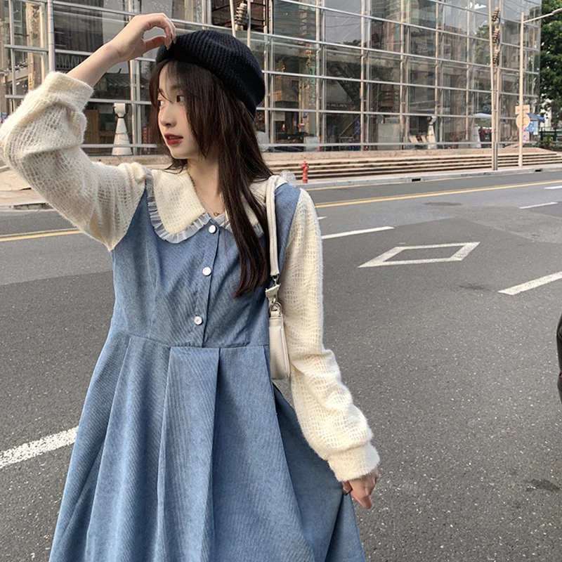 Corduroy Lolita Dress Women Casual Kawaii Clothing Sweet Vintage Black Dress Party One Pice Dress Korean Fashion 2022 Winter Y2k
Corduroy Lolita Dress Women Casual Kawaii Clothing Sweet Vintage Black Dress Party One Pice Dress Korean Fashion 2022 Winter Y2k