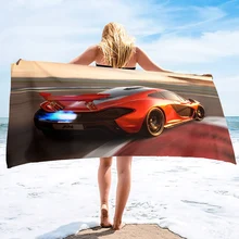 Auto Sports Cars Pattern Beach Towel,Soft Microfiber Absorbent Beach Blanket Lightweight Quick Dry Towel for Pool Swimming Beach