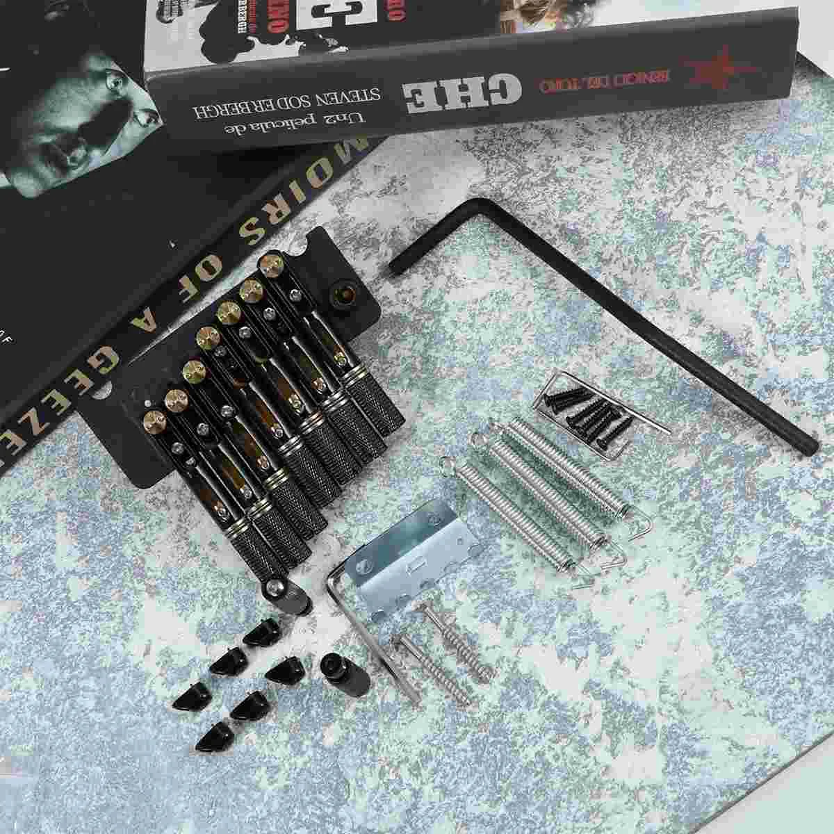 GA878 7 String Headless Metal Saddle Bridge Strain Plate Bridge for Musical Instrument Replacement Guitar Tremolo System (Black) 
GA878 7 String Headless Metal Saddle Bridge Strain Plate Bridge for Musical Instrument Replacement Guitar Tremolo System (Black)