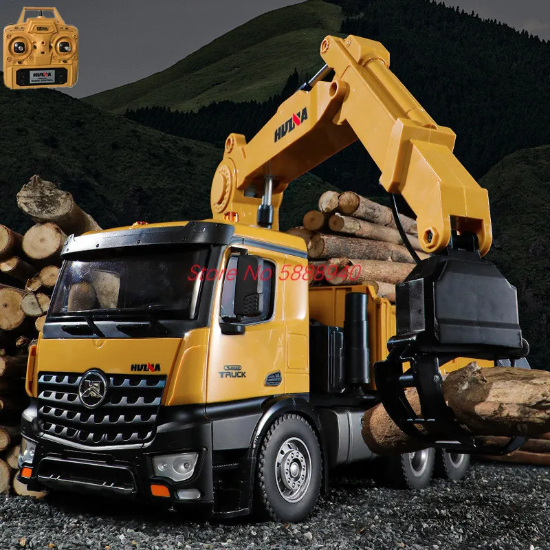 

1:14 Full Scale Automatic Remote Control Truck Wood Grabber 2.4G 26CH 47CM Large Alloy 680° Rotation Simulation Dump RC Truck