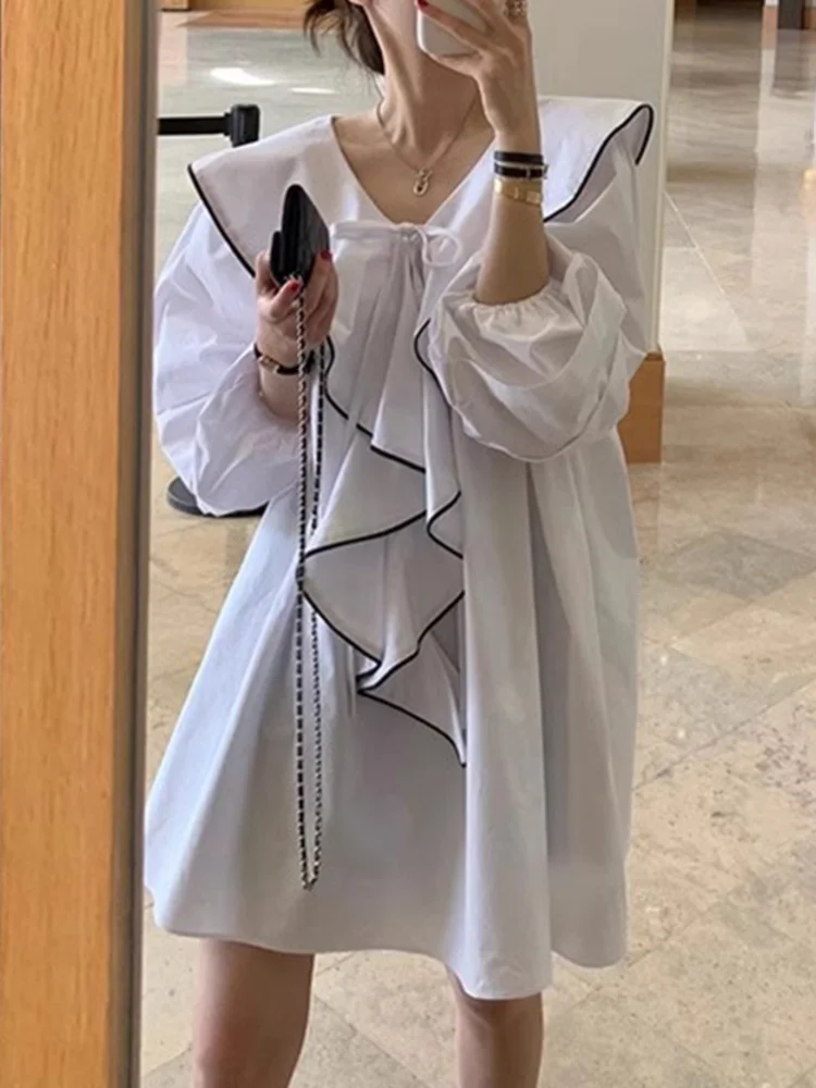 Женское платье с V-образным вырезом, короткое свободное платье контрастных цветов с рукавами-фонариками, лето 2023
Женское платье с V-образным вырезом, короткое свободное платье контрастных цветов с рукавами-фонариками, лето 2023