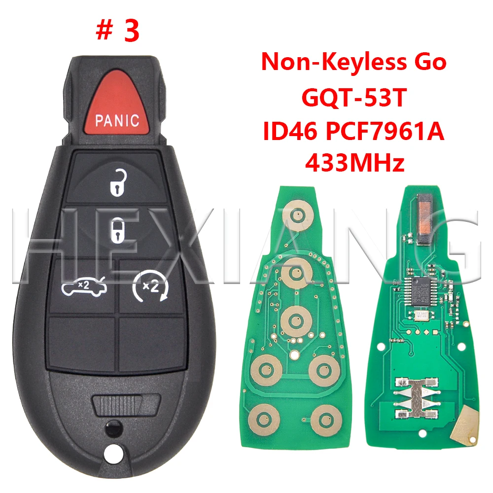 HE ID46 PCF7961A 433 МГц Автомобильный ключ дистанционного управления GQ4-53T 56046953 AC/AE/AF/AG для Jeep Grand Cherokee Chrysler Dodge Ram 1500-4500 
HE ID46 PCF7961A 433 МГц Автомобильный ключ дистанционного управления GQ4-53T 56046953 AC/AE/AF/AG для Jeep Grand Cherokee Chrysler Dodge Ram 1500-4500