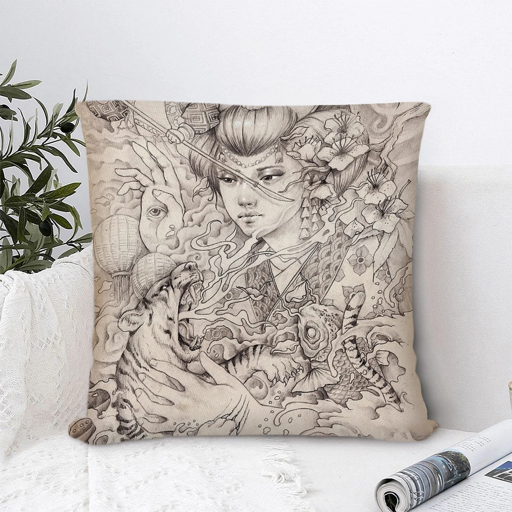 Irezumi Polyester Pillow Cover Decorative Pillows for Sofa Bedroom Pillow Cases Home Decor Cushion Covers 45*45cm
Irezumi Polyester Pillow Cover Decorative Pillows for Sofa Bedroom Pillow Cases Home Decor Cushion Covers 45*45cm