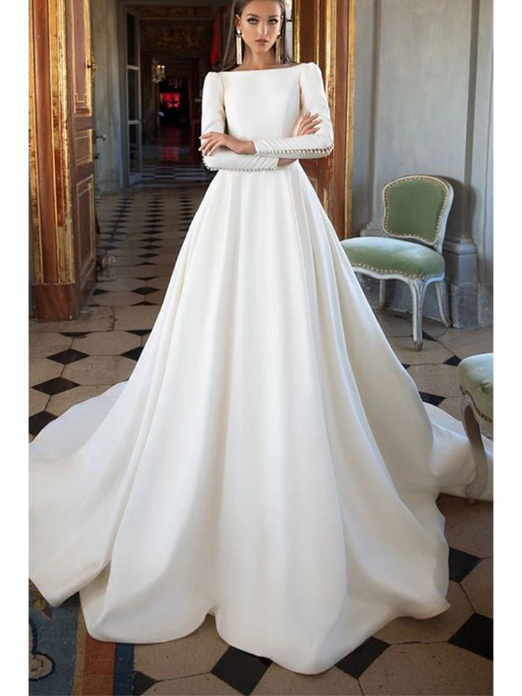 Женское свадебное платье It's yiiya, белое платье со шлейфом, вырезом лодочкой и длинными рукавами на лето 2023
Женское свадебное платье It's yiiya, белое платье со шлейфом, вырезом лодочкой и длинными рукавами на лето 2023