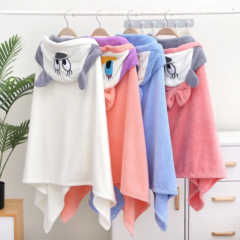 

Thickened Bath Towels Cute Children Newborn Baby Super Soft Absorbent Pure Cotton Hooded Cloak Bath Towel Can Be Worn Blanket