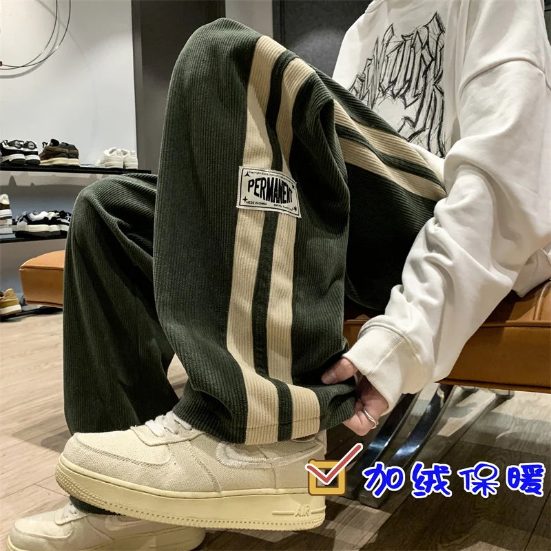 Hybskr Corduroy Fleece Men's Fashion Brand Pants Harajuku Hip Hop Streetwear Thicken Warm Male Straight-leg Baggy Trousers
Hybskr Corduroy Fleece Men's Fashion Brand Pants Harajuku Hip Hop Streetwear Thicken Warm Male Straight-leg Baggy Trousers