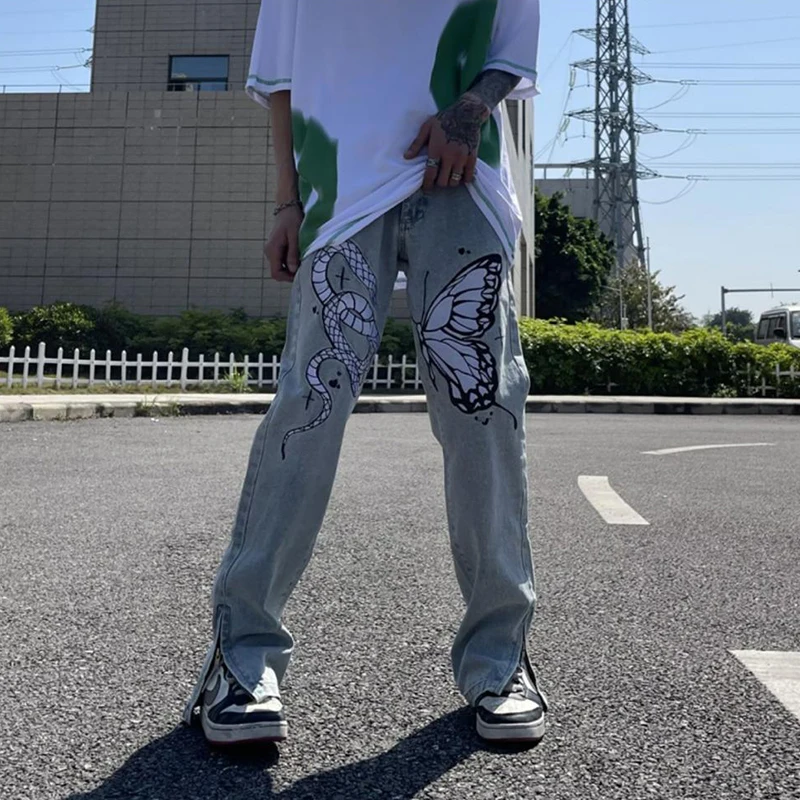 Streetwear hip-hop Vintage butterfly embroidery jeans high street y2k Pants aesthetic split trousers Female clothing grunge size
Streetwear hip-hop Vintage butterfly embroidery jeans high street y2k Pants aesthetic split trousers Female clothing grunge size