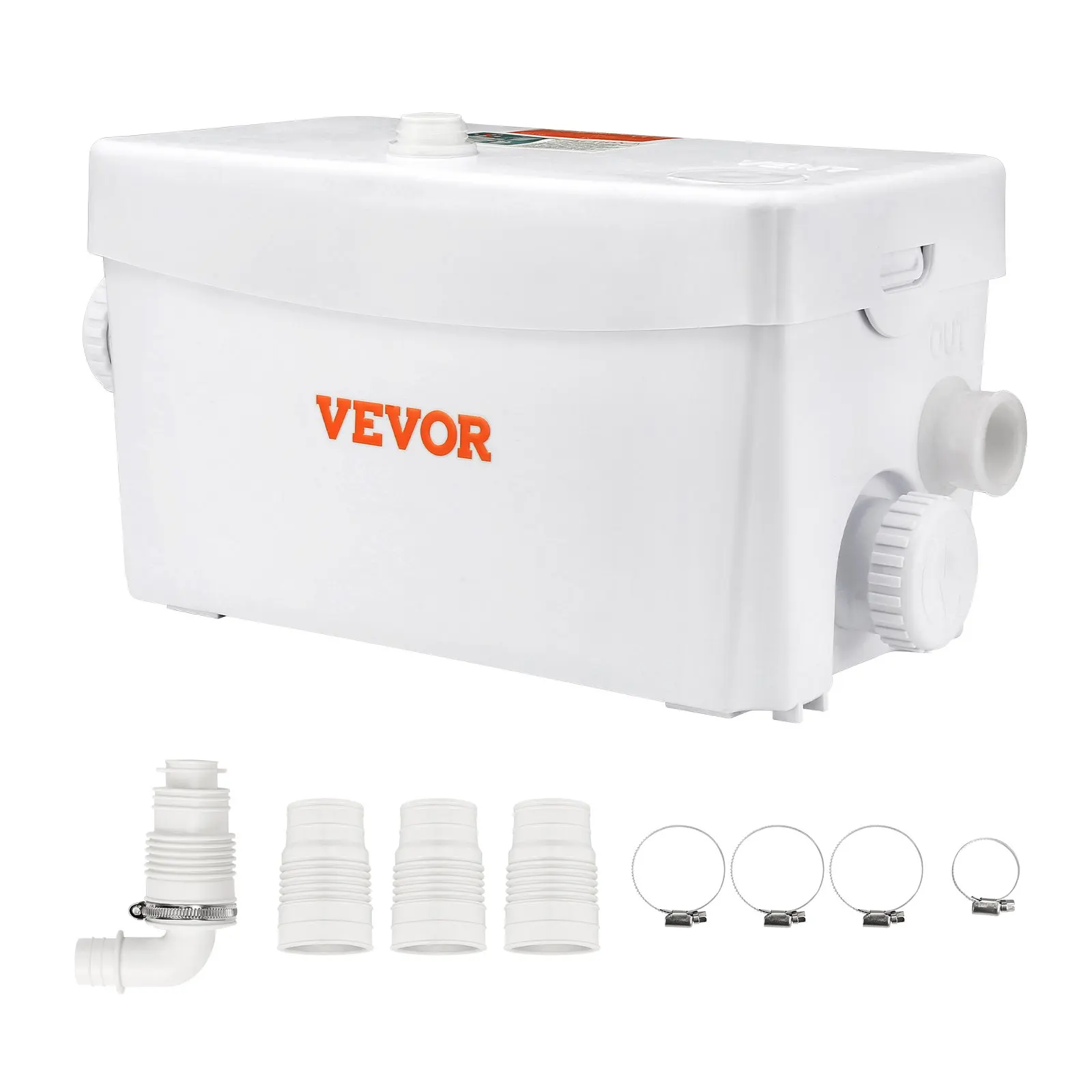 

VEVOR Macerator Pump, 350W, 6000 L/h Flow, 23 ft/7 m Head, Macerator Sewerage Sump Pump with 3 Water Inlets