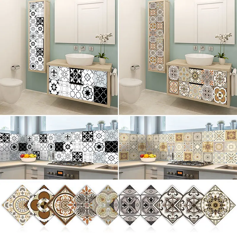 Wall Sticker 10pcs Retro Pattern Matte Surface Tiles Sticker Transfers Covers For Kitchen Bathroom Tables Floor Wall Decals
Wall Sticker 10pcs Retro Pattern Matte Surface Tiles Sticker Transfers Covers For Kitchen Bathroom Tables Floor Wall Decals